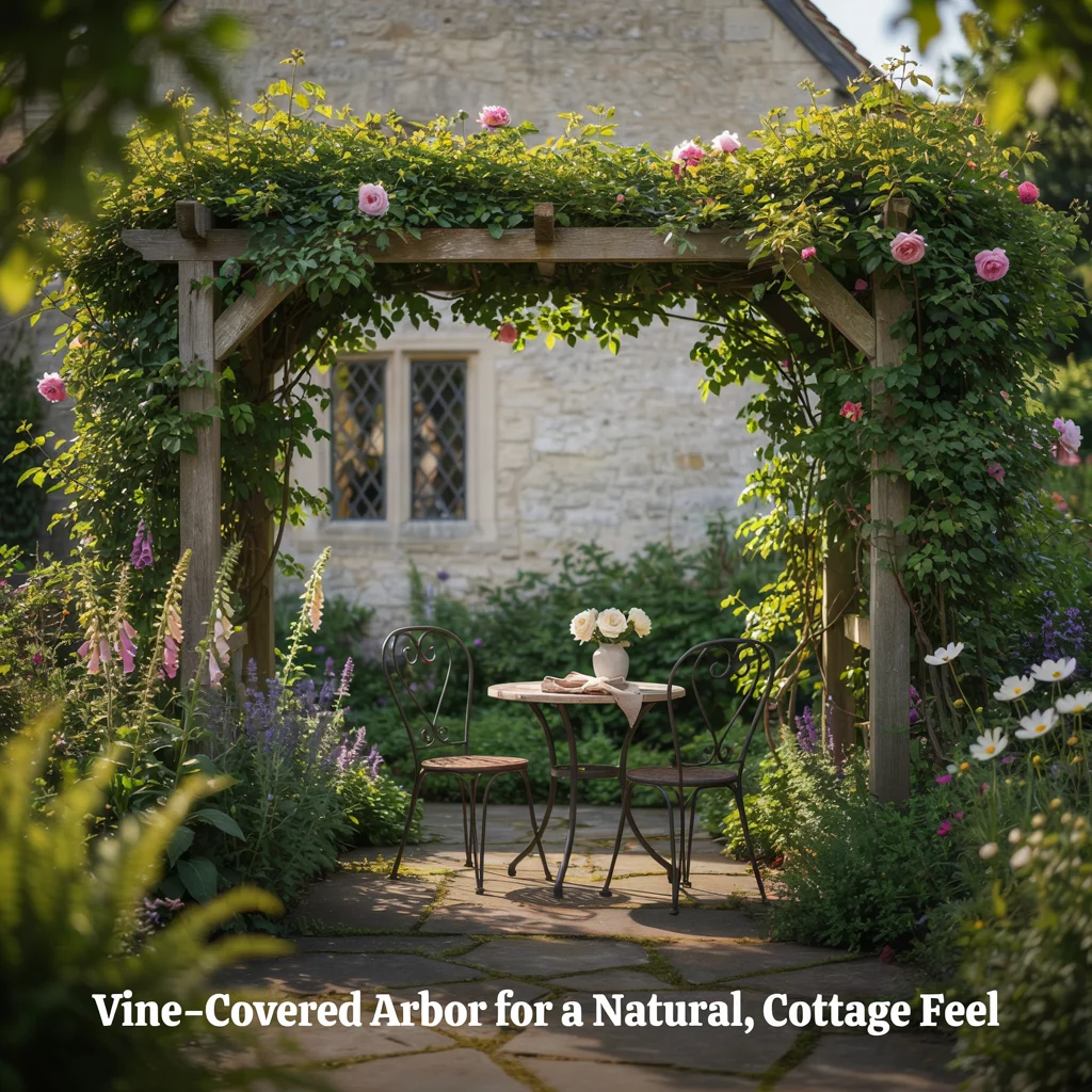 Vine-Covered Arbor for a Natural, Cottage Feel