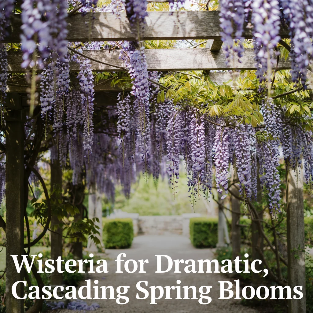Wisteria for Dramatic, Cascading Spring Blooms