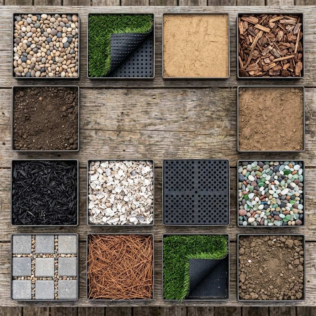 Comparison of thirteen landscaping materials suitable for a dog potty area
