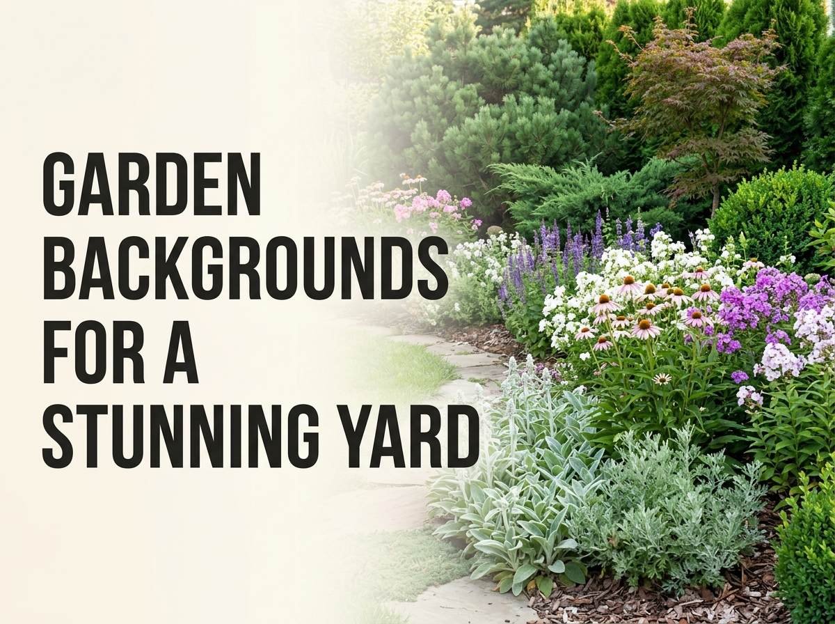 A backyard border framed by a layered living background of shrubs and grasses