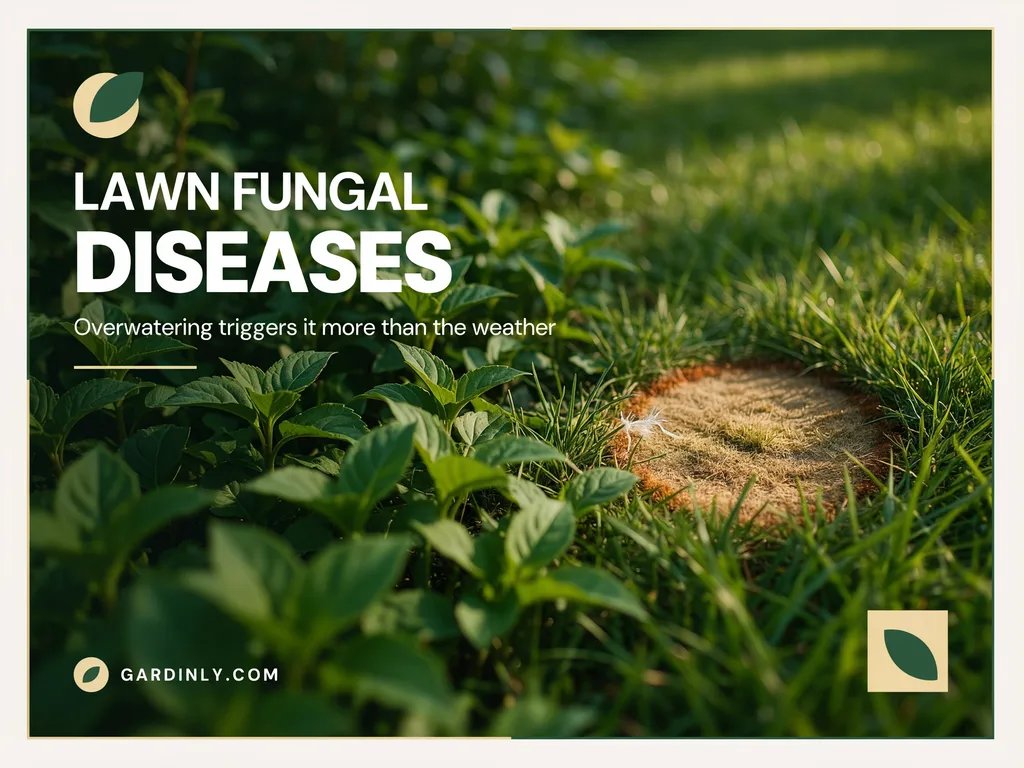 A lawn showing circular patches characteristic of a common fungal disease