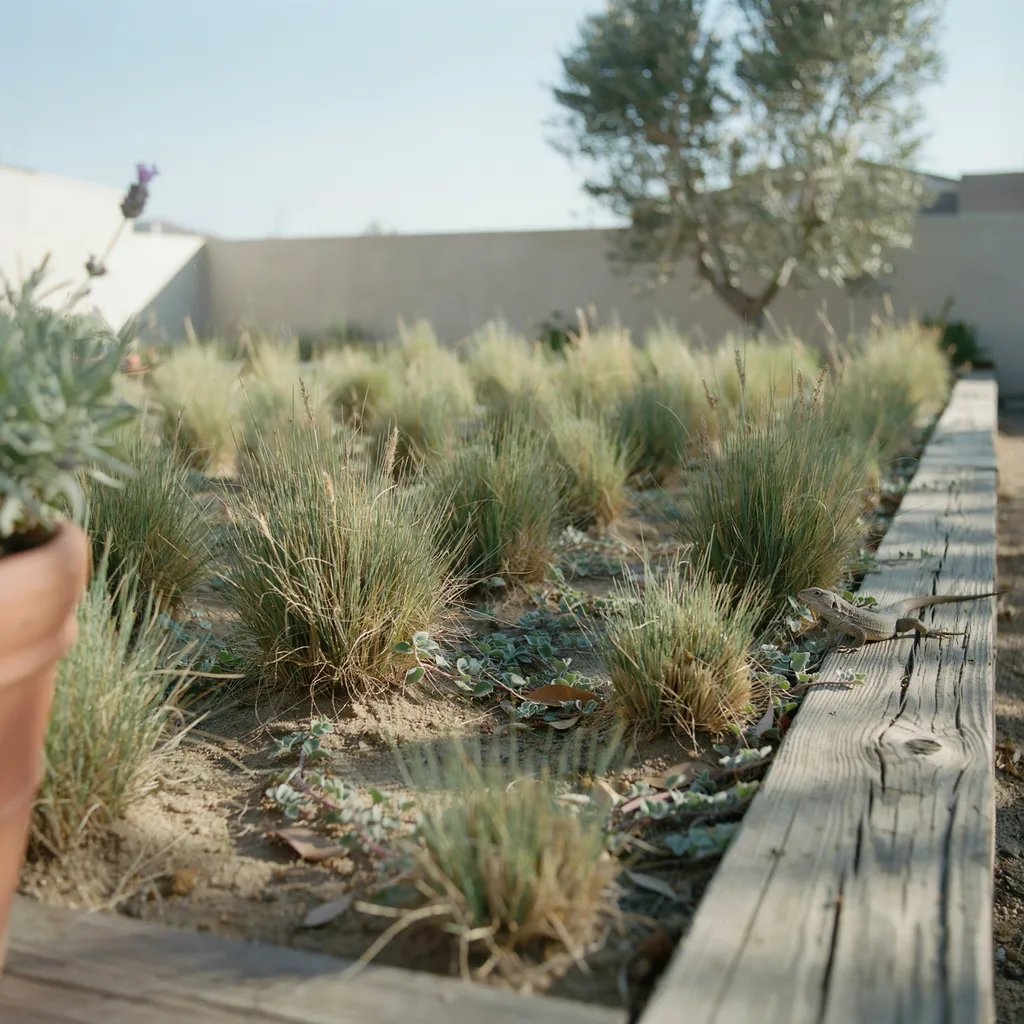 A drought-tolerant native turf species growing in a lawn