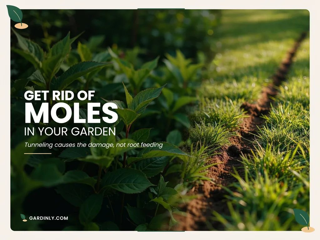 Raised mole tunnels visible across a lawn surface, showing typical mole activity damage