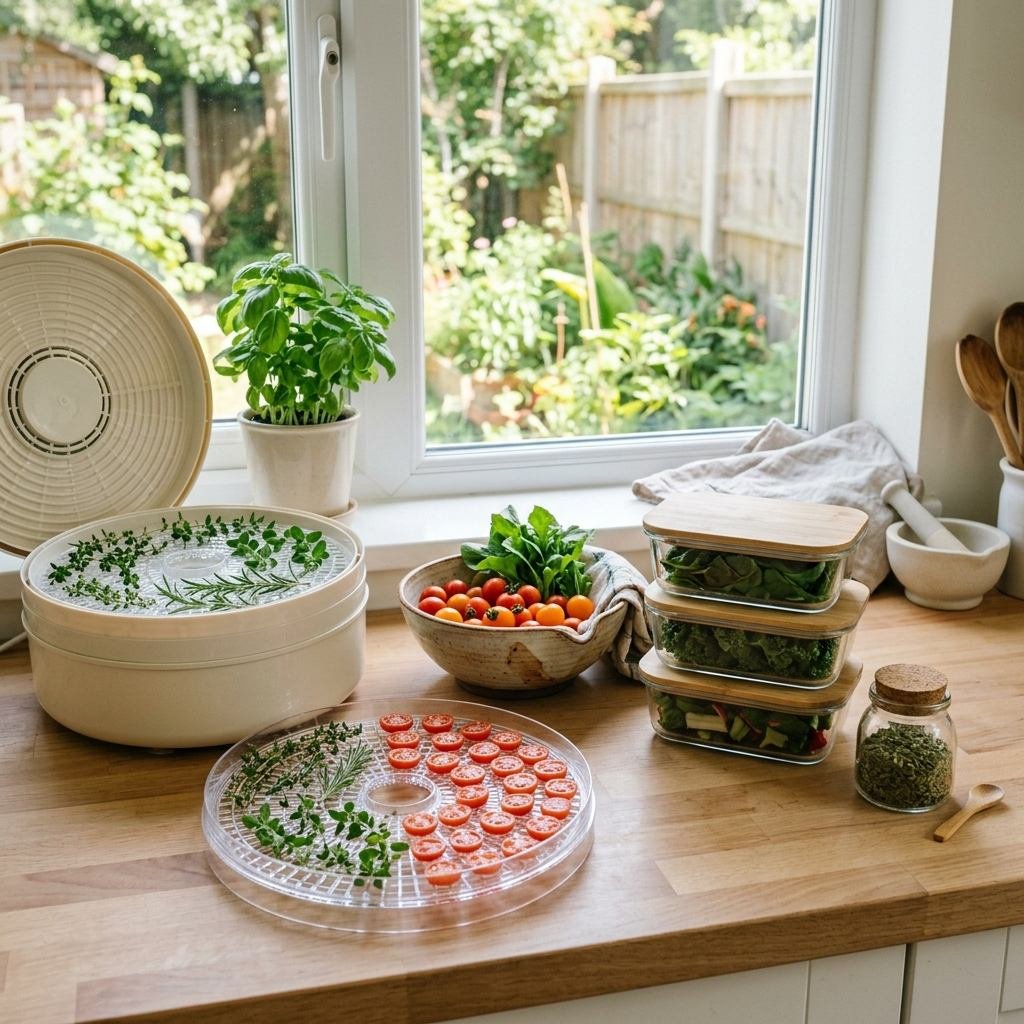 Homegrown produce being preserved in jars to extend the value of a small harvest