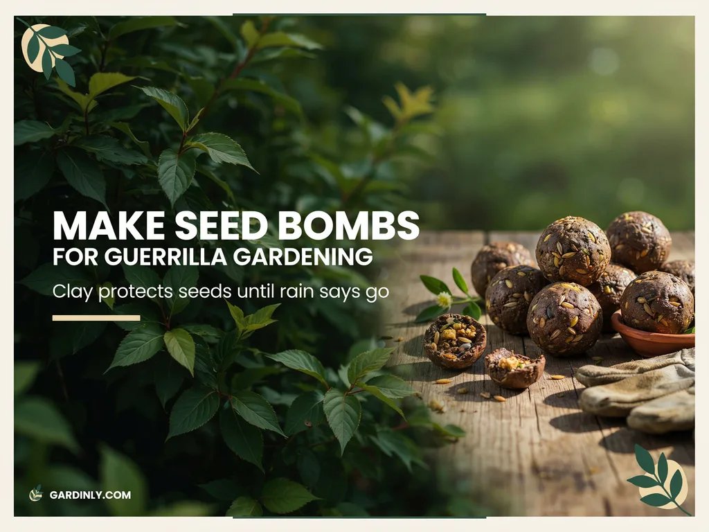 Homemade seed bombs made from clay, compost, and native wildflower seeds