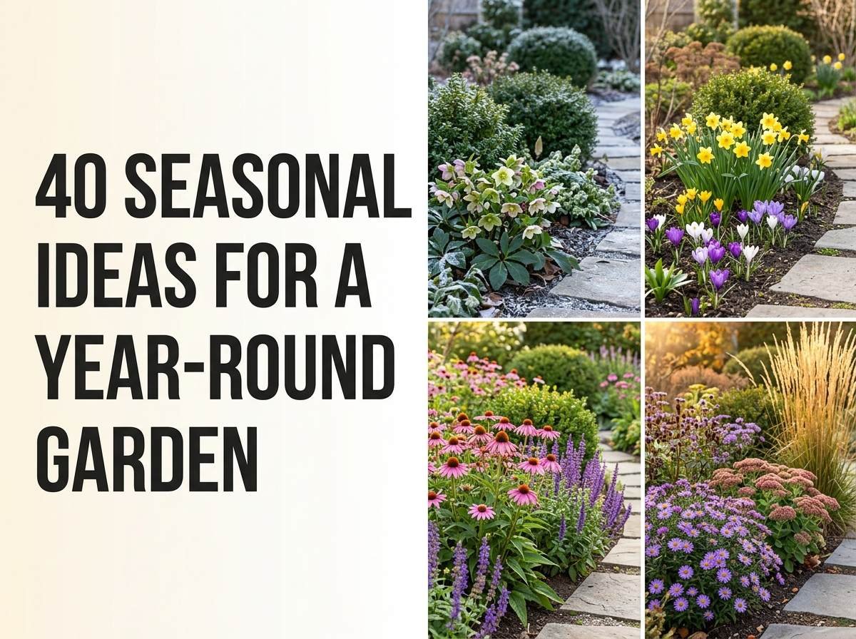 A small garden border in bloom, planted for colour across all four seasons